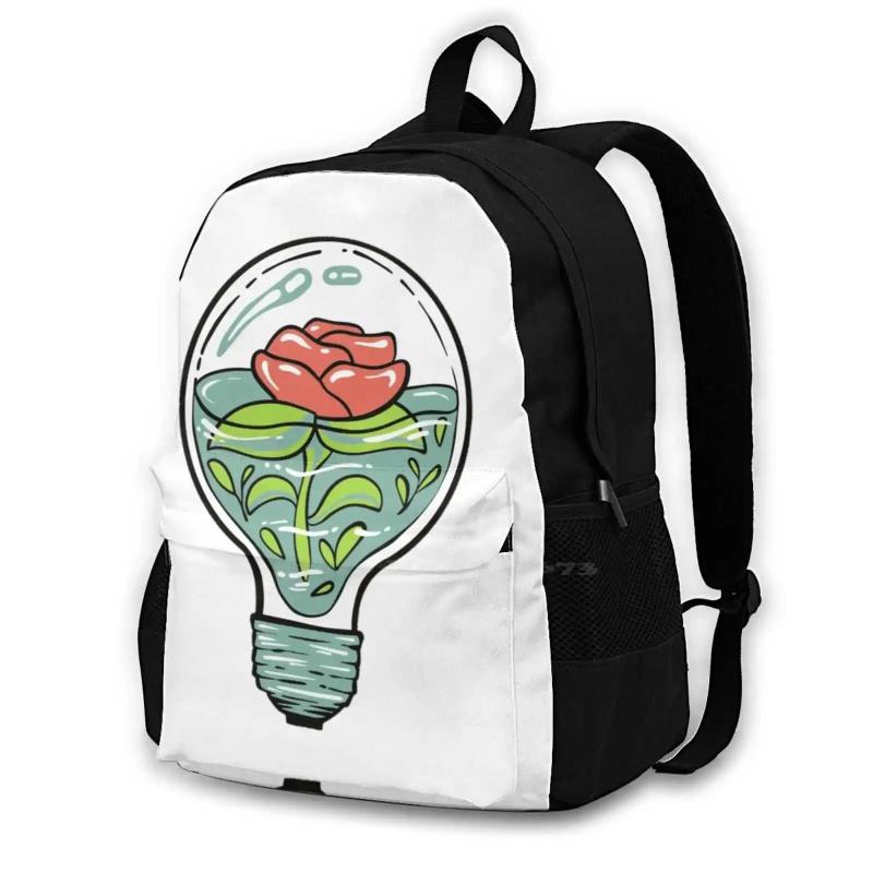 Bulb Bag Laptop Backpack Glass Turtle Shell Sphere Water Succulent