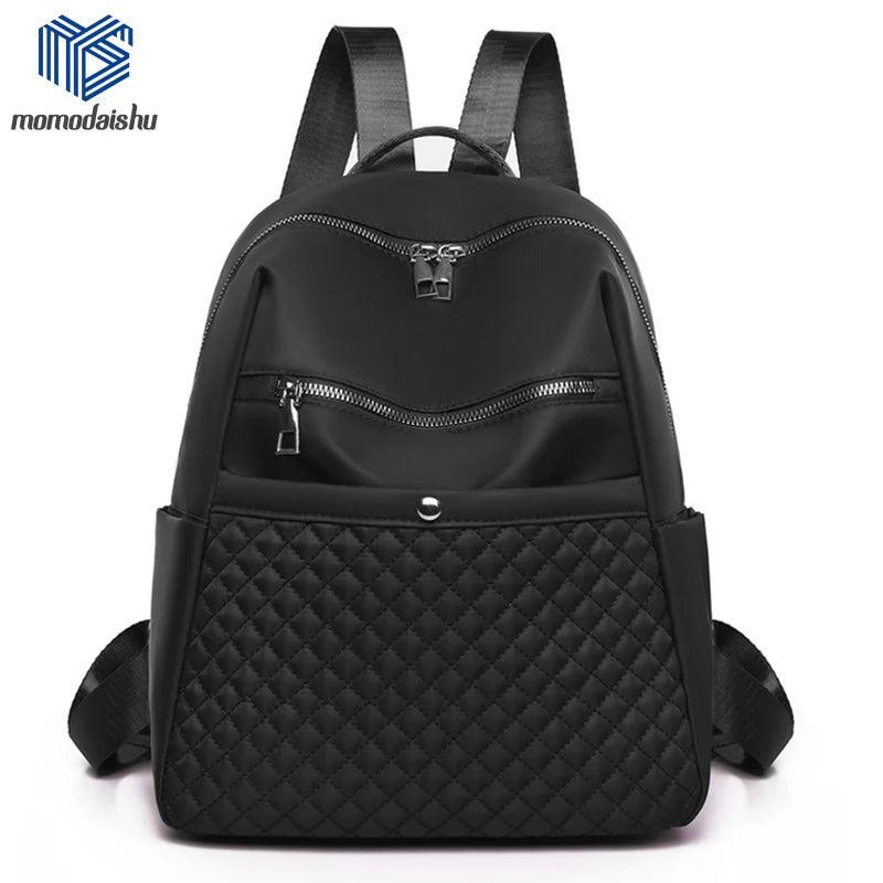 Casual Nylon Backpacks Women Waterproof School Bags For Teenage Girls