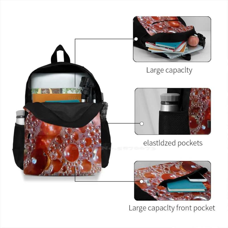 Bubbles Travel Laptop Bagpack Circles Clear Peach Orange