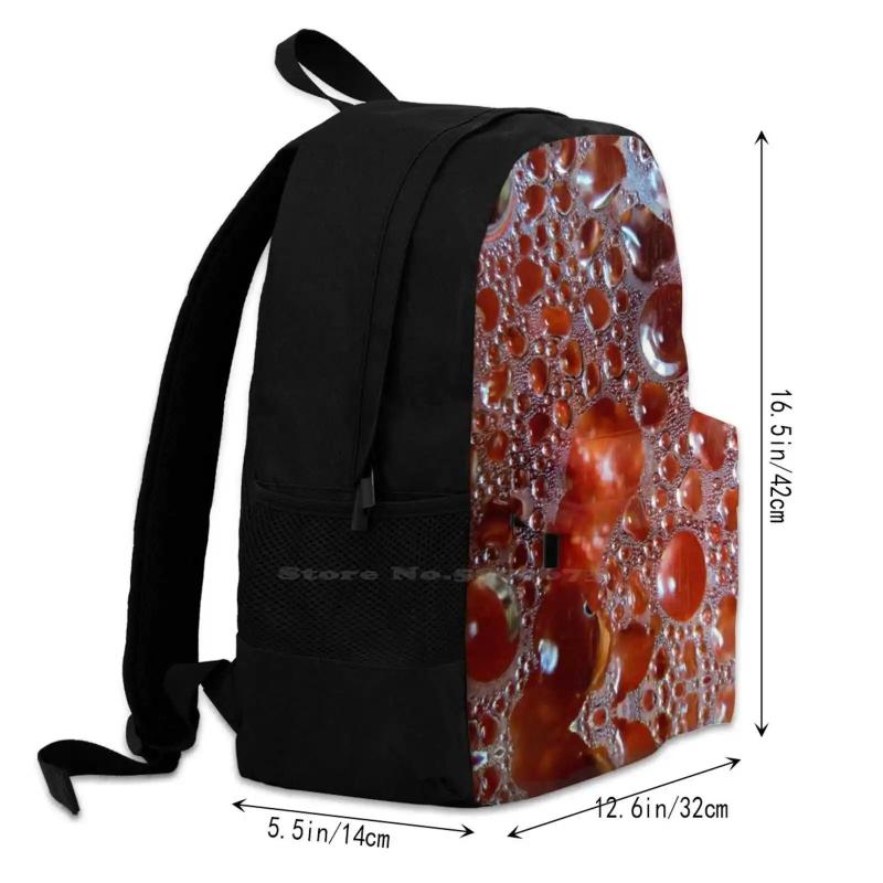 Bubbles Travel Laptop Bagpack Circles Clear Peach Orange