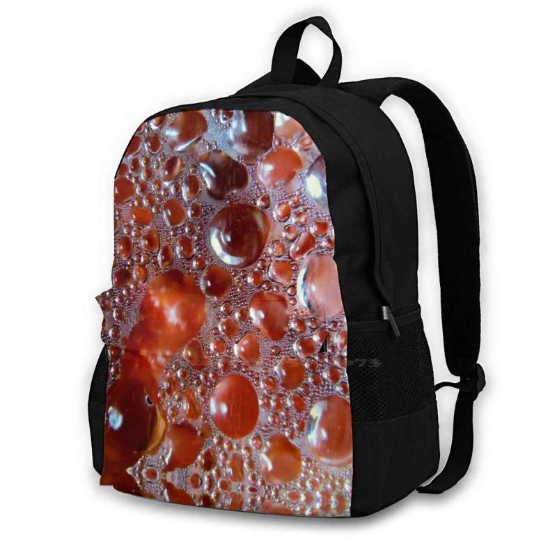 Bubbles Travel Laptop Bagpack Circles Clear Peach Orange