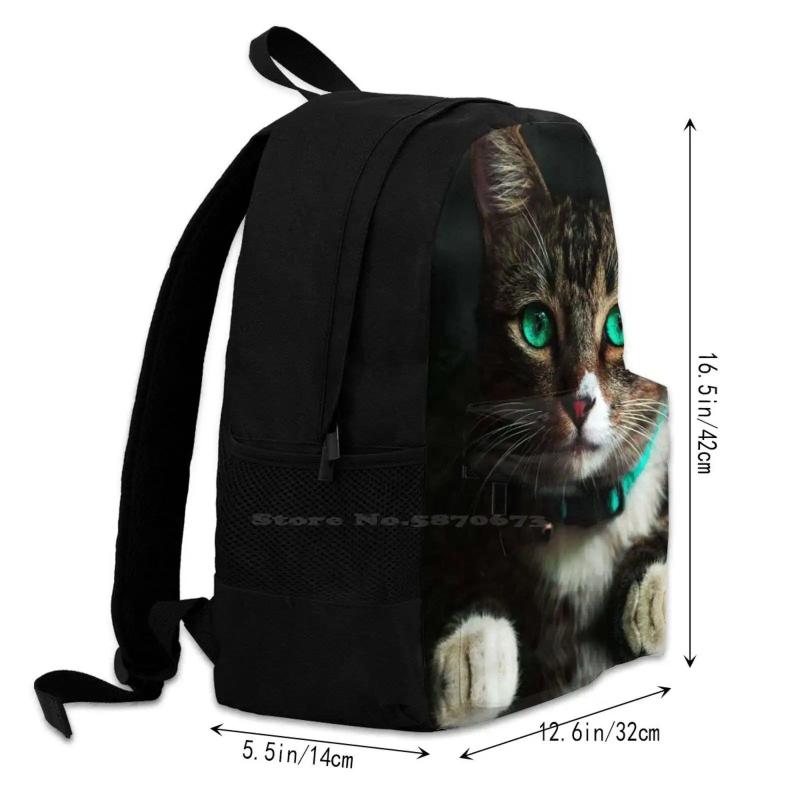 Cat 3D Print Backpack Casual Bag Cat Cat And Eyes Nose Face Cat