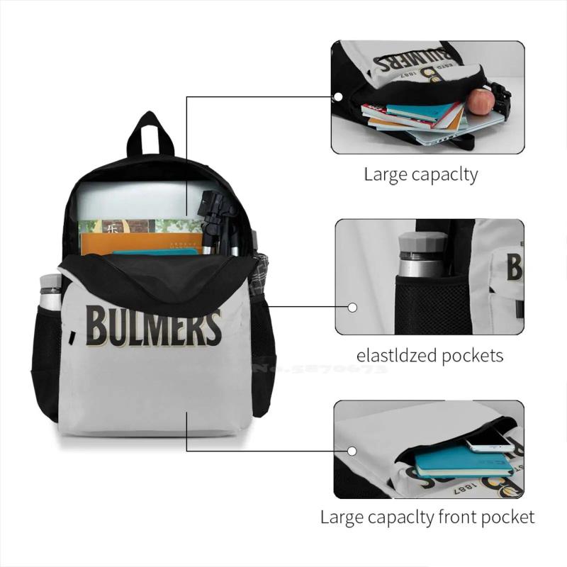 Bulmers Cider Travel Laptop School Backpack Bag Yellow Cap Glass Alcohol