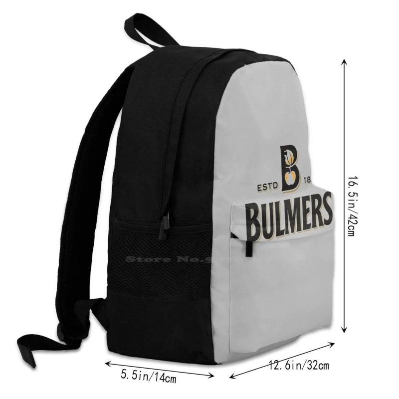 Bulmers Cider Travel Laptop School Backpack Bag Yellow Cap Glass Alcohol