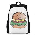 Burger Illustration Large Capacity Backpack Laptop Travel Bags