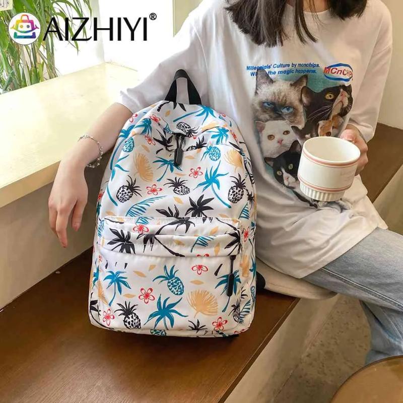 Casual Graffiti School Backpack Multi-layer Pockets Student Schoolbag