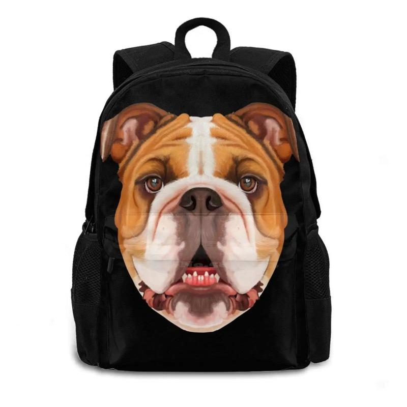 Bulldog Face Arrivals Satchel Schoolbag Bags Backpack Dog Animal Pet Vet Nature