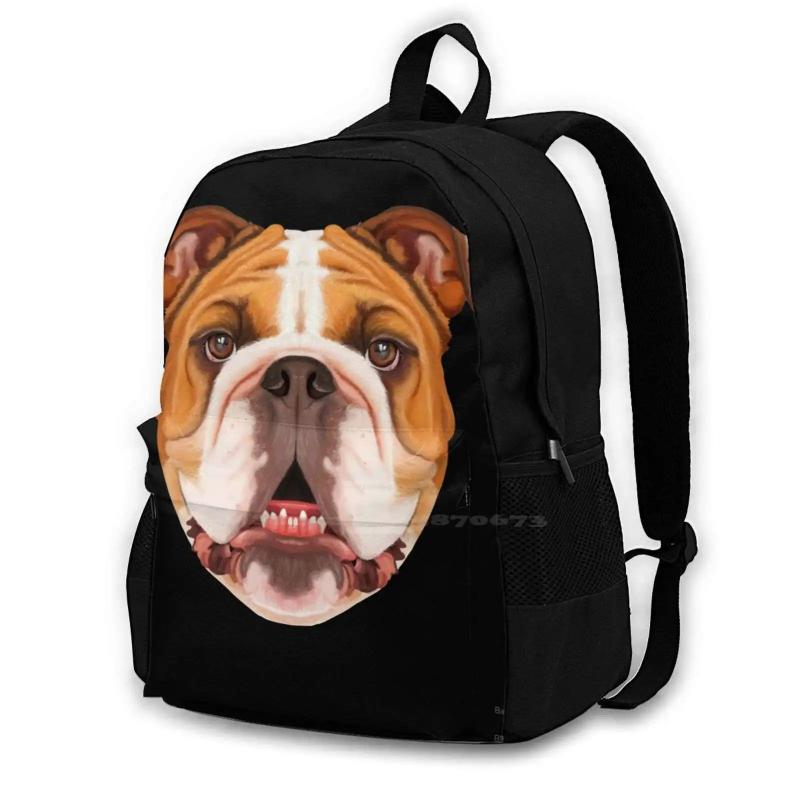 Bulldog Face Arrivals Satchel Schoolbag Bags Backpack Dog Animal Pet Vet Nature