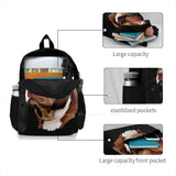 Brown Pitbull Travel Laptop School Backpack Bag Pitbull Dog Animal