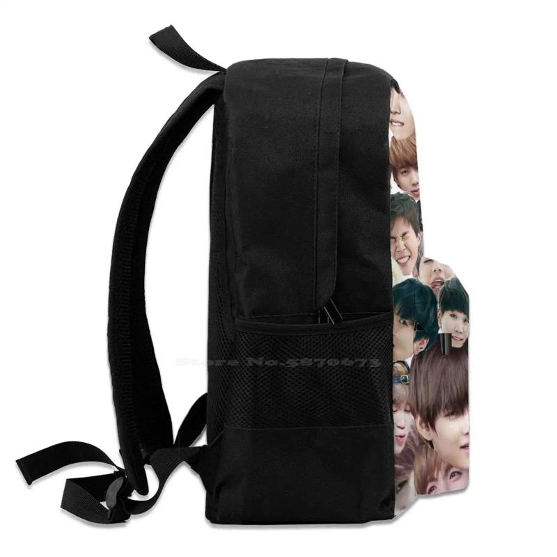 BTS Faces Collage Pink Laptop Backpack