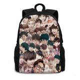 BTS Faces Collage Pink Laptop Backpack