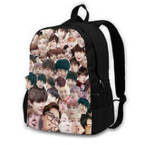 BTS Faces Collage Pink Laptop Backpack