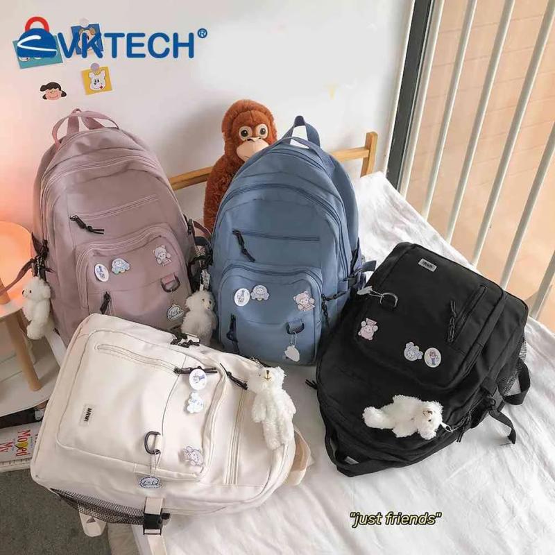 Casual Nylon Backpack with Multi-pocket Shoulder Straps