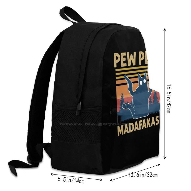 Cat Pew Pew Pew Madafakas! Arrivals Satchel Schoolbag Bags Backpack