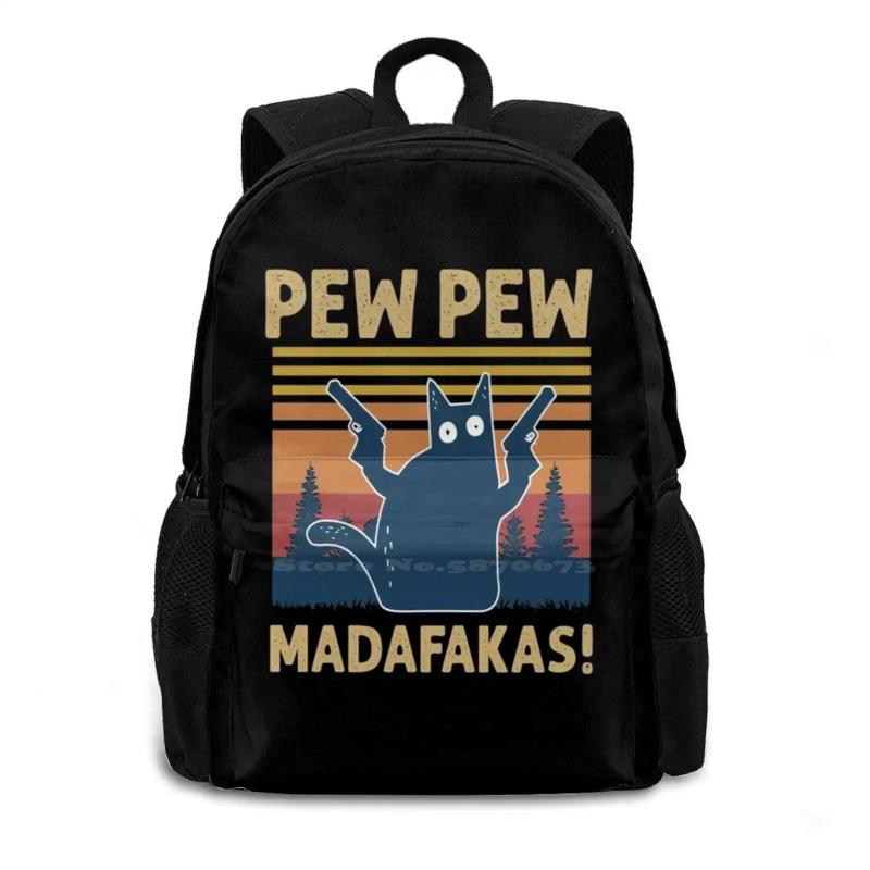 Cat Pew Pew Pew Madafakas! Arrivals Satchel Schoolbag Bags Backpack