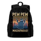 Cat Pew Pew Pew Madafakas! Arrivals Satchel Schoolbag Bags Backpack