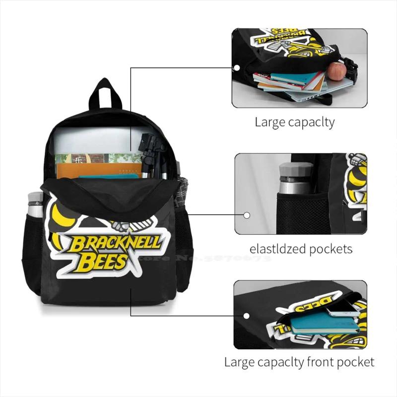 Bracknell Bees Teen College Student Backpack Laptop Travel Bags