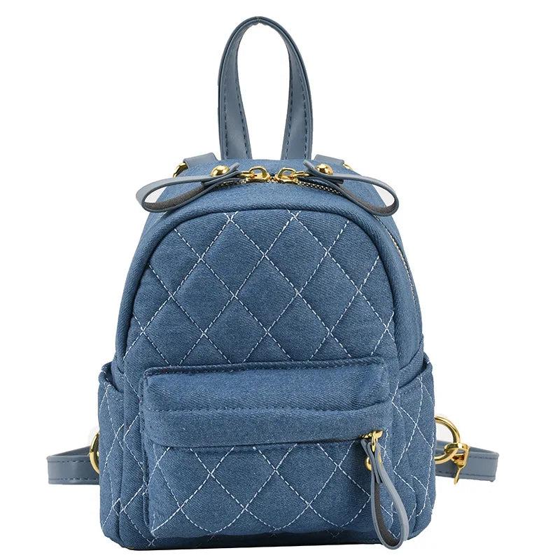 Casual High Denim Backpack Women Small Travel Bag Daily