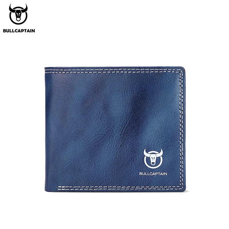 BULLCAPTAIN2022 Men's Leather Wallet RFID Business Clip Wallet QB032