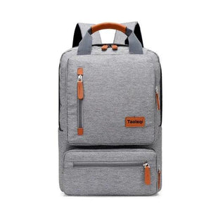Casual Business Men Computer Backpack Light 15.6-inch Laptop Bag Gray
