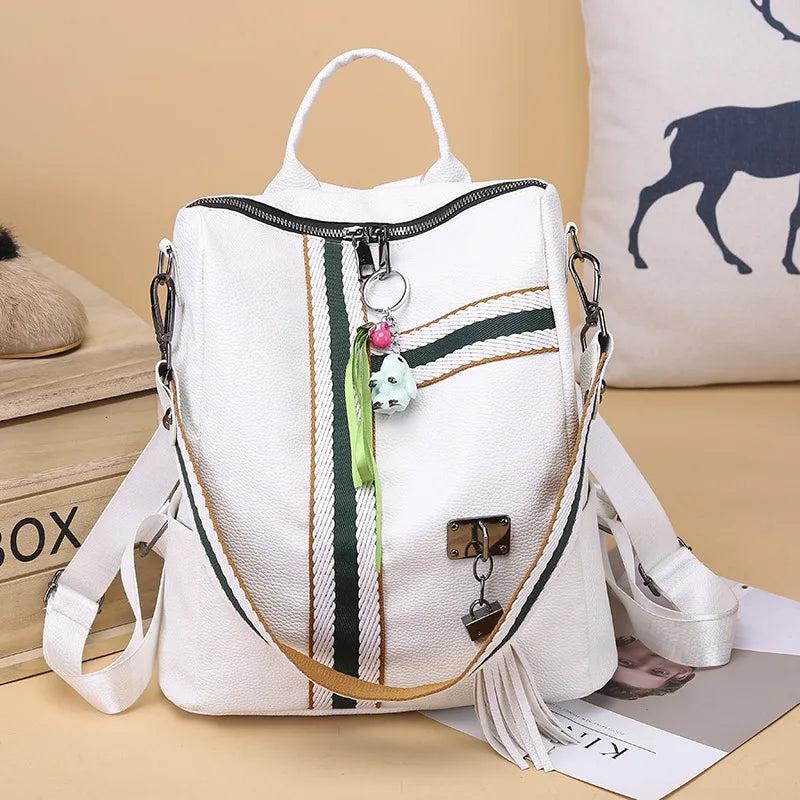 Casual Women PU Leather Backpack Female Shoulder Bag Travel Back Pack