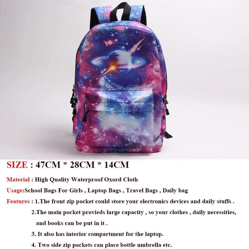Cartoon Fruits Print Women Backpack Large Capacity Students Travel School Bag