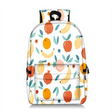 Cartoon Fruits Print Women Backpack Large Capacity Students Travel School Bag