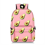 Cartoon Fruits Print Women Backpack Large Capacity Students Travel School Bag