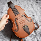 Brown Violin Shape Pu Leather Shoulder Bag for Teenage Girls