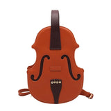 Brown Violin Shape Pu Leather Shoulder Bag for Teenage Girls