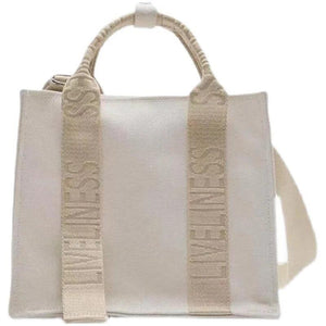Casual Letters Canvas Women Handbags Large Tote Shoulder Crossbody Bags