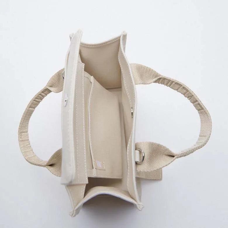 Casual Letters Canvas Women Handbags Large Tote Shoulder Crossbody Bags