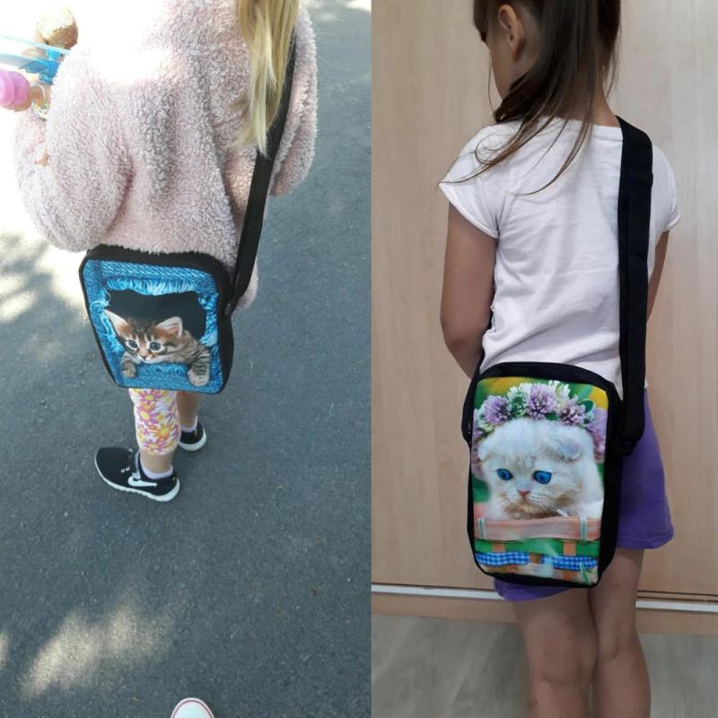 Cartoon Messenger Bag Pretty Girl Print Shoulder Pack Crossbody Bag