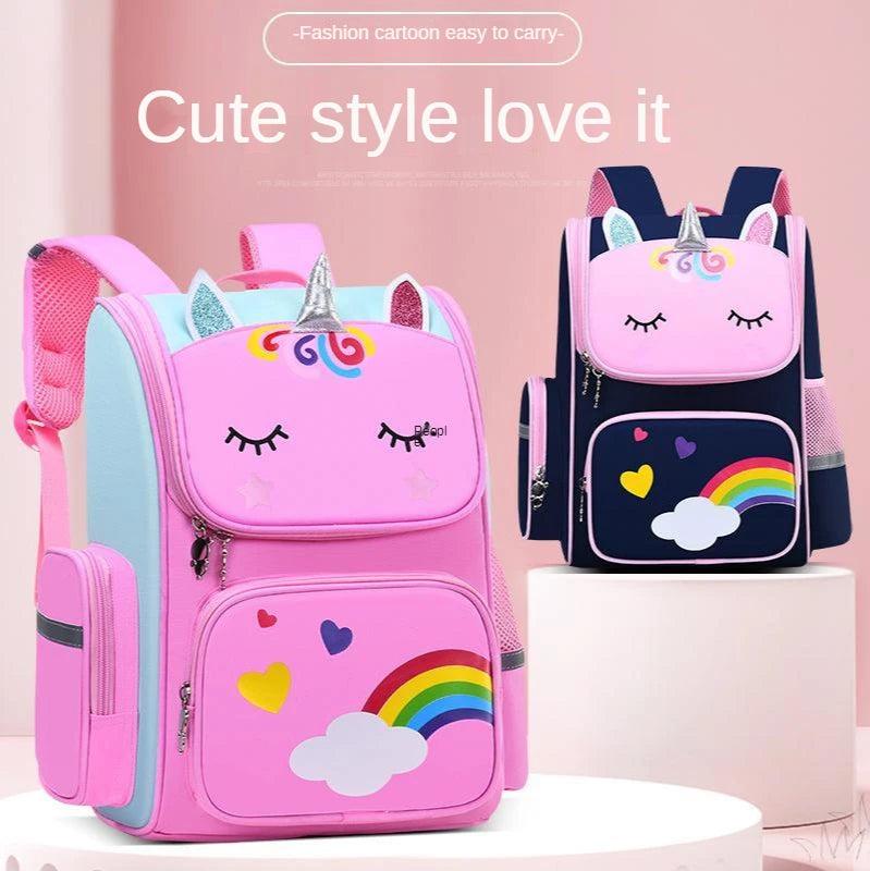 Cartoon Unicorn Student School Backpack for Teen Girls Kids