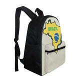 Brazilian Flag Backpack for Students with Stationery Storage