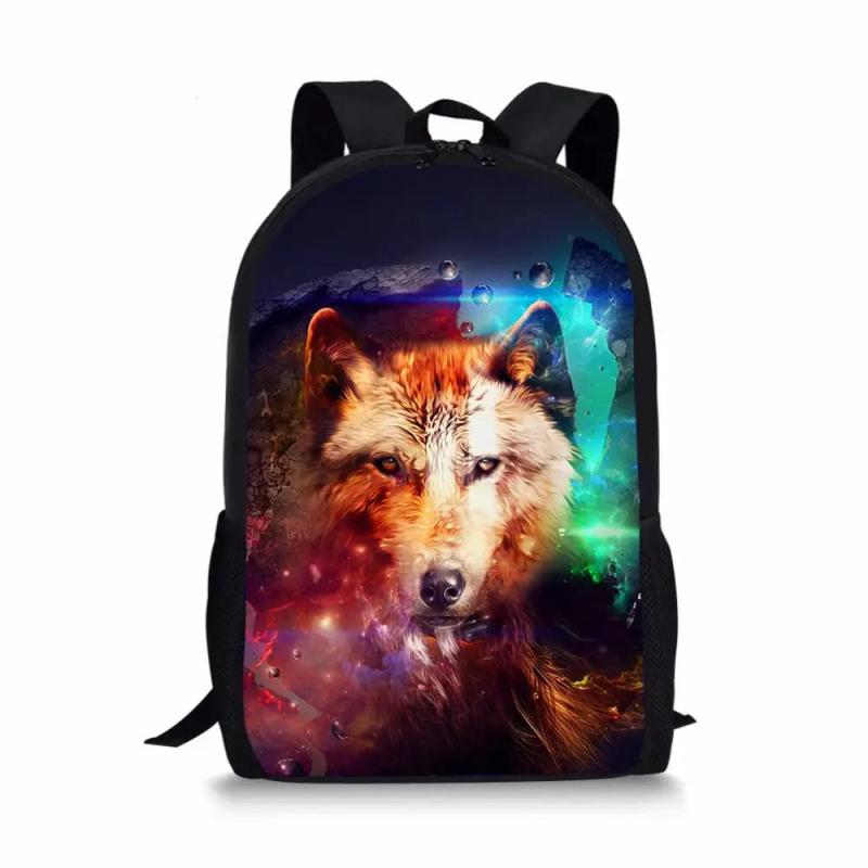 Cartoon Wolf Toddler School Backpack