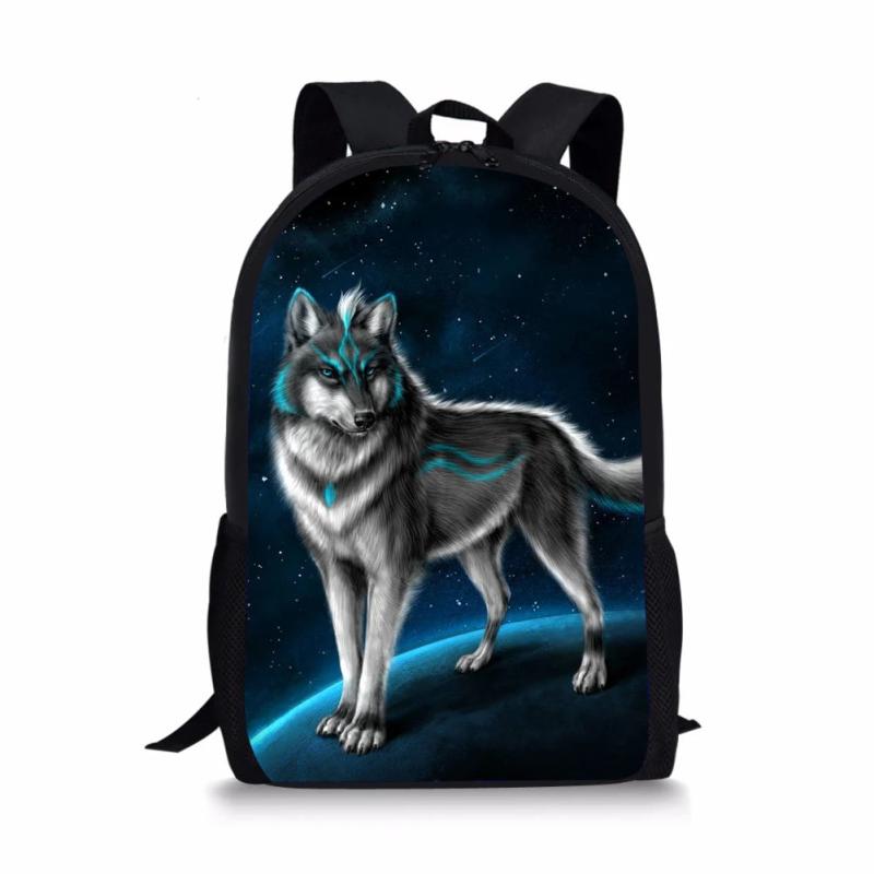 Cartoon Wolf Toddler School Backpack