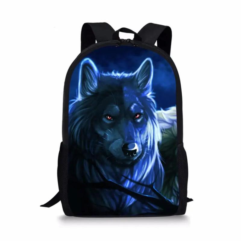 Cartoon Wolf Toddler School Backpack
