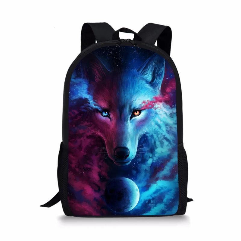 Cartoon Wolf Toddler School Backpack