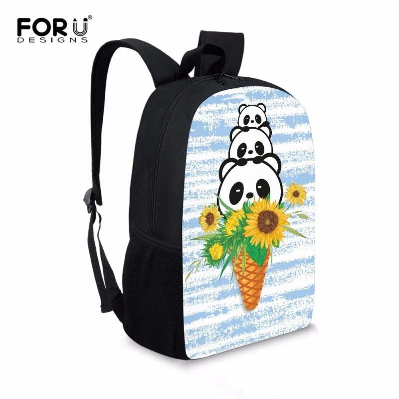 Cartoon Panda 16 Inch School Shoulder Bag Lightweight Backpack