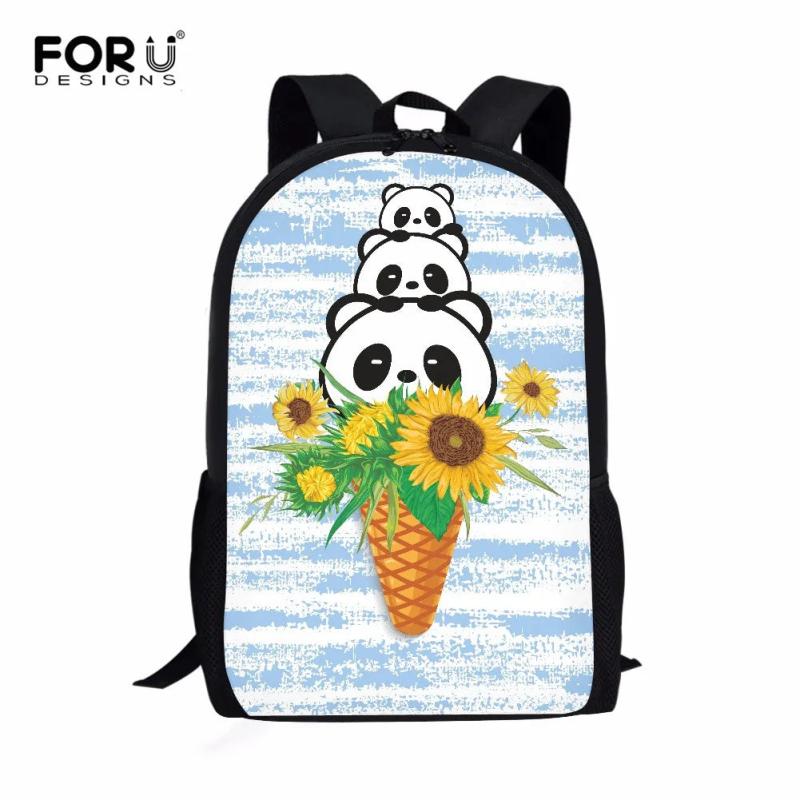 Cartoon Panda 16 Inch School Shoulder Bag Lightweight Backpack
