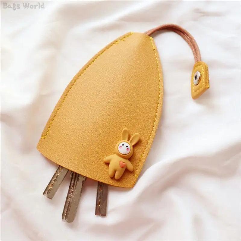 Cartoon Car Key Case Cover PU Leather Key Bag Keychain Cover