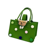 Cartoon Felt Hand Bag for Women Girls Tote Bag Portable Lunch Bag Shopping