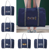 Cartoon Print Tote Travel Luggage Bag Women Duffle Handbag