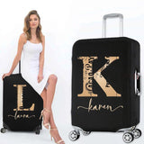 Brown Letter Luggage Cover Protective Dust-proof Elastic Fits 18-32 Travel