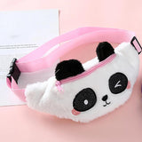 Cartoon Panda Pattern Kids Waist Bag Plush Fanny Pack