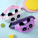 Cartoon Panda Pattern Kids Waist Bag Plush Fanny Pack