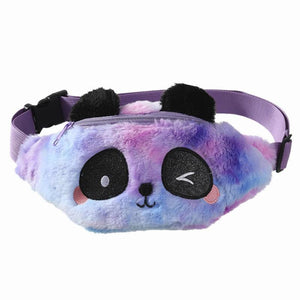 Cartoon Panda Pattern Kids Waist Bag Plush Fanny Pack