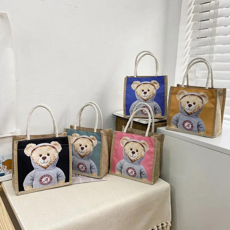 Bear Print Pendant Handbag for Xmas Women Ladies Gift Bag