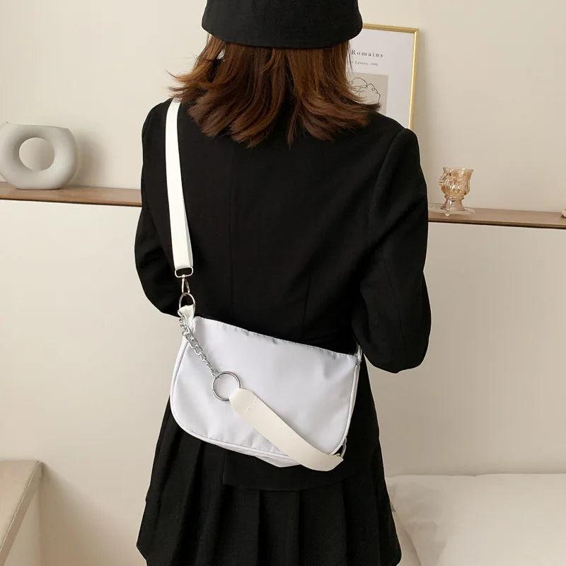 Casual Nylon Chain Crossbody Bag Women Vintage Shoulder Bag